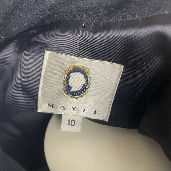 Maison Mayle  Luxury Preppy Navy Blue Button Down Blazer Jacket Wool - Picture 7 of 9